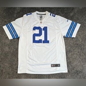 Dallas Cowboys Jersey Nike Ezekiel Elliott Men’s 3XL #21 On Field White Blue NFL